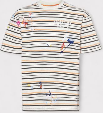 Gallery Dept. Mens. Nelson Striped Tee Multi - Beige - Size X-Large