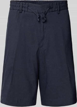 HUGO BOSS Regular Fit Leinenbermudas mit Eingrifftaschen Modell Peter in Marine, Gr&ouml;&szlig;e 48