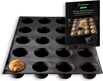 Silpat Flexipan 20 Mini Muffins Premium Silicone Baking Pan in Black at Nordstrom