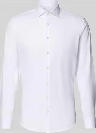 Jake*s Slim Fit Businesshemd aus Twill in Weiss, Gr&ouml;&szlig;e 35/36