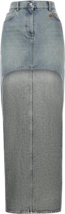 Courr&egrave;ges Denim Midi Rok - Dames - Spijkerrokken - Blauw - W27 - Denim - Rokken