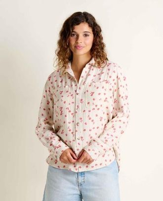 Toad & Co Tate Double Weave Long Sleeve Shirt in Salt Print at Nordstrom, Size X-Large