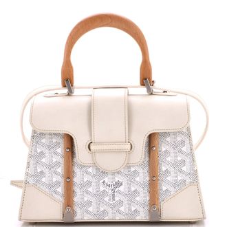 Goyard Structured Saigon Top Handle Bag Coated Canvas with Leather Mini