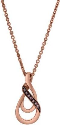 LuvMyJewelry Sorelle Sterling Silver 0.03 Ct Diamond Twist Pendant Necklace in Pink Rhodium Sterling Silver at Nordstrom