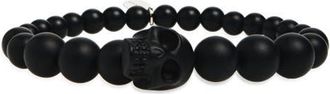 Alexander McQueen Mens Skull Ball Bead Stretch Bracelet in Black at Nordstrom