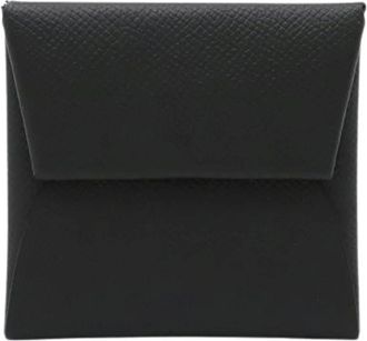 Herm&egrave;s Pre-owned Wallets, female, Black, Size: ONE SIZE Pre-owned Bastia Coin Case Leather Black