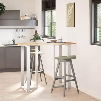 Berkfield Home Bar Table Legs T-Shaped&not;2 pcs White 60x35x(110-111) cm Steel