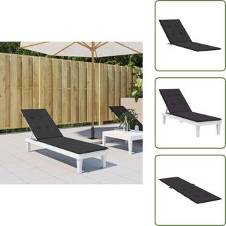 vidaXL The Living Store Cuscino per Sdraio Nero (75+105)x50x4 cm - Cuscino per patio