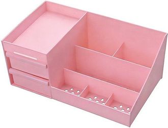 OEM Caja Organizadora De Cosm&eacute;ticos Con Caj&oacute;n, Tama&ntilde;o Peque&ntilde;o, Rosa, 26,5 X 11,5 X 16 Cm