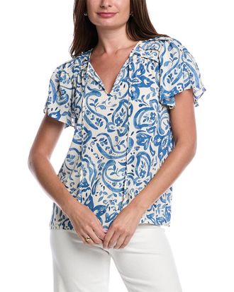 Jones New York Tie-Front Top