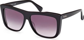 Max Mara MM0066 LEE1 01B Womens Sunglasses Black Size 57