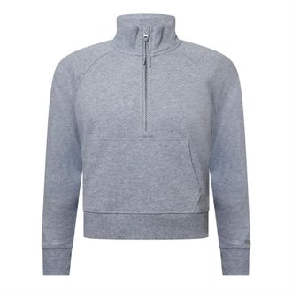 DKNY Womens DKNY Half Zip Logo Pullover Sweatshirt in Grey