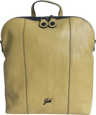 Gabs Gele Leren Gehamerde Bull Rugzak - Dames - Rugzakken - Beige - ONE Size - Leer - Tassen