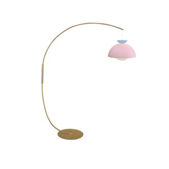 Tosel Lamp&aacute;ra de pie metal Alt.195cm natural ;Pantalla: multicolor