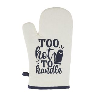 KASANOVA Guanto forno bianco con scritta blu