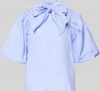 Rich & Royal Bluse mit Schluppe und Ballon&auml;rmeln in Hellblau, Gr&ouml;&szlig;e 34