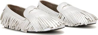AllSaints Sandy Fringe Loafer in Silver Shine at Nordstrom, Size 10Us