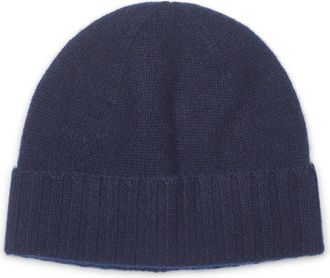 Howard London Fred Cashmere Beanie - Heren - Hoeden - Blauw - ONE Size - Kasjmier - Accessoires