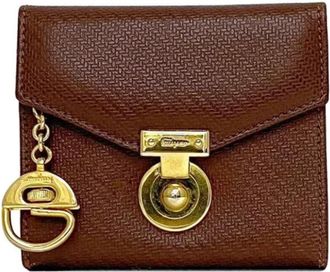 Ferragamo Pre-owned leren portemonnee - Dames - Vintage Accessoires - Bruin - ONE Size - Leer - Vintage