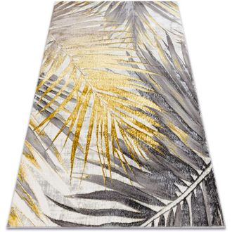 RugsX Rugsx - Bliss Z217az276 Alfombra Dorado / Gris - Hojas De Palma, Moderna, Estructural Yellow 120x170 Cm