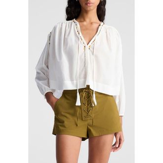 A.L.C. Keri Lace-Up Tassel Tie Sweater in Off White at Nordstrom Rack, Size X-Small