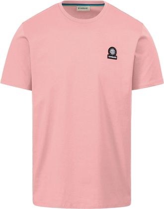 Sandbanks Mens BADGE LOGO T-SHIRT DUSTY PINK Cotton - Size X-Large