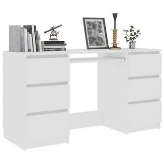 Berkfield Home Durable Writing Desk White 140x50x77 cm Engineered Wood | Size: 140 x 50 x 77 cm
