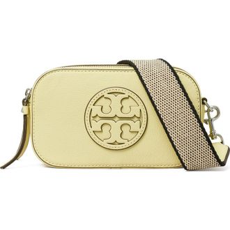 Tory Burch Miller Matte Mini Leather Crossbody Bag in Lemon Zest at Nordstrom
