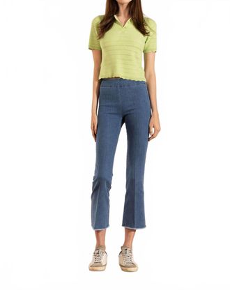 Avenue Montaigne Leo Cropped Flare Cut Jeans In Light Denim
