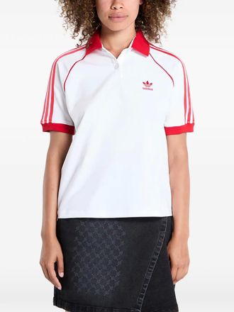 adidas Adicolor 3-Stripes short-sleeve polo top - women - Cotton/Elastane - S - White