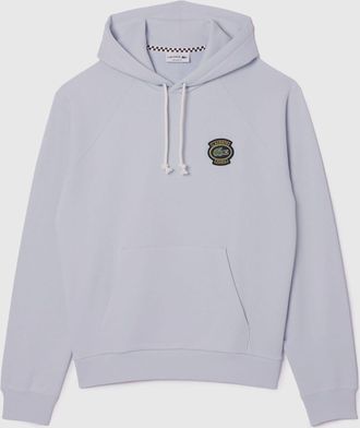 Lacoste Mens Relaxed-Fit Hoodie in Blue Cotton - Size Medium