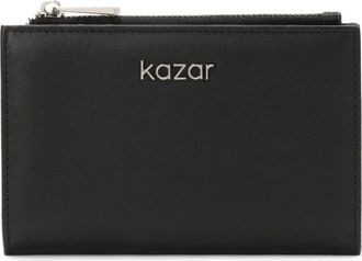 Kazar Compacte zwarte portemonnee met ritssluiting - Dames - Portefeuilles - Zwart - ONE Size - Leer - Accessoires