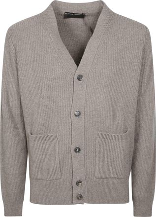 FILIPPO DE LAURENTIIS Coste Inglese V-Neck Ribbed Cardigan