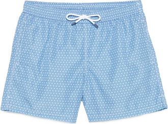 Fedeli Geometric-print Swim Shorts