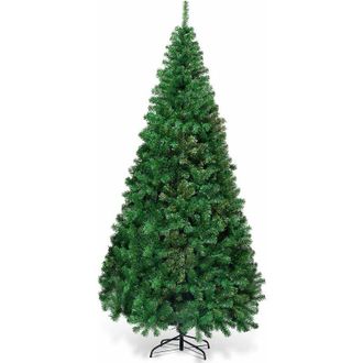 Costway Rbol De Navidad Artificial 2,1m Con Base Met&aacute;lica Material Pvc Hogar Abeto Verde - Costway