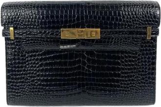 Saint Laurent Pre-owned Manhattan Medium - Dames - Vintage Clutch - Zwart - ONE Size - Leer - Vintage