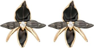 Shaun Leane Oorbellen met zwarte orchidee en diamant - Goud