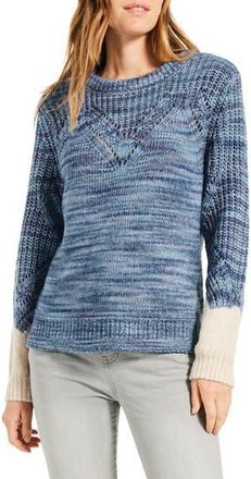 Nic+Zoe Winter Warmth Cotton Blend Sweater in Blue Multi at Nordstrom Rack, Size X-Large