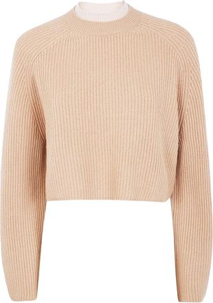 Max Mara Ribgebreide wollen trui - Beige