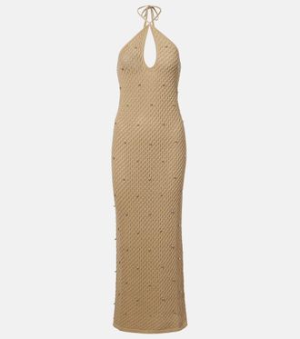 Staud Isola crochet embellished cotton beach dress