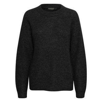 Soaked In Luxury Ronde hals gekweek - Dames - Ronde hals truien - Zwart - XL - Wol - Truien & Vesten