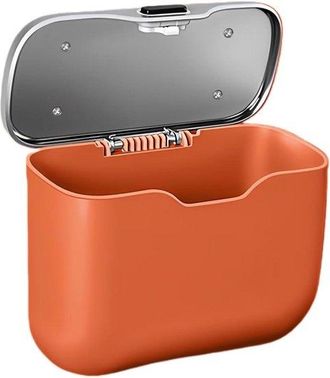 OEM Papelera Para Coche - Contenedor De Basura Para Coche - Mant&eacute;n Tu Coche Ordenado - Con Tapa - 17 X 14 X 10 Cm - Naranja