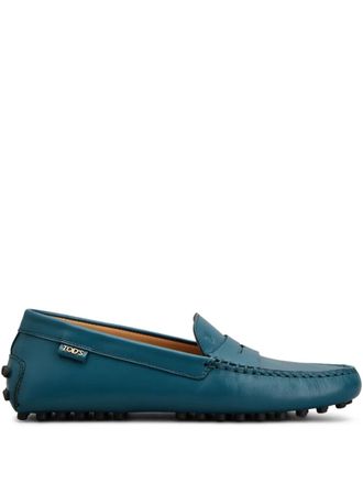 Tod's pebble-detail leather loafers - Blue