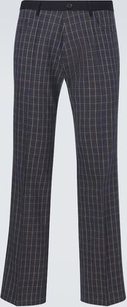 Wales Bonner Country checked linen-blend straight pants