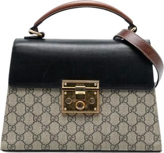 Gucci Pre-owned Handbags, female, Brown, Size: ONE SIZE Pre-owned Padlock Satchel