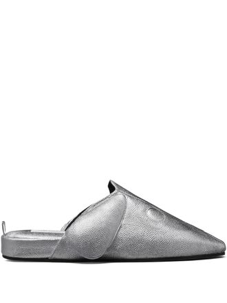 Thom Browne Hector pebble-grain slippers - Silver