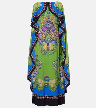 La DoubleJ Magic printed caped silk maxi dress