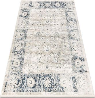 RugsX Rugsx - Distin 0843a Blanca / Azul Marino / Azul Alfombra Moderna - Adorno, Marco, Vintage, Flecos Blue 140x190 Cm