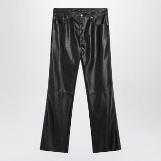 Maison Margiela Black Faux Leather Trousers