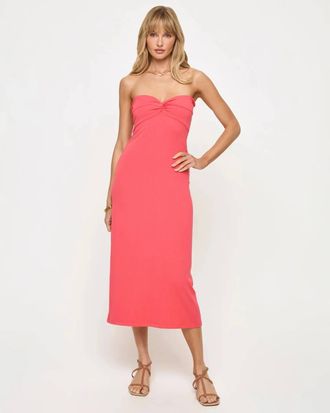 L*Space Lisette Strapless Midi Dress In Pout